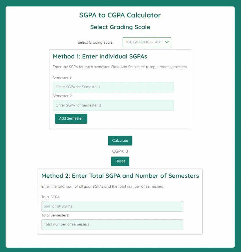 How to Determine SGPA to CGPA